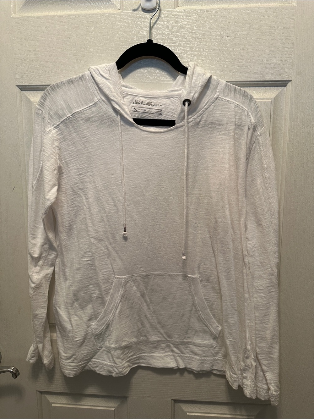 Eddie Bauer Outdoor White Hooded Lightweight Pullover Sweater Size L